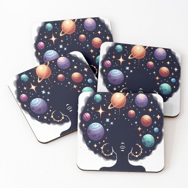 Item preview, Afrofuturism Afro Girl Sticker Design designed and sold by KitonicTees.