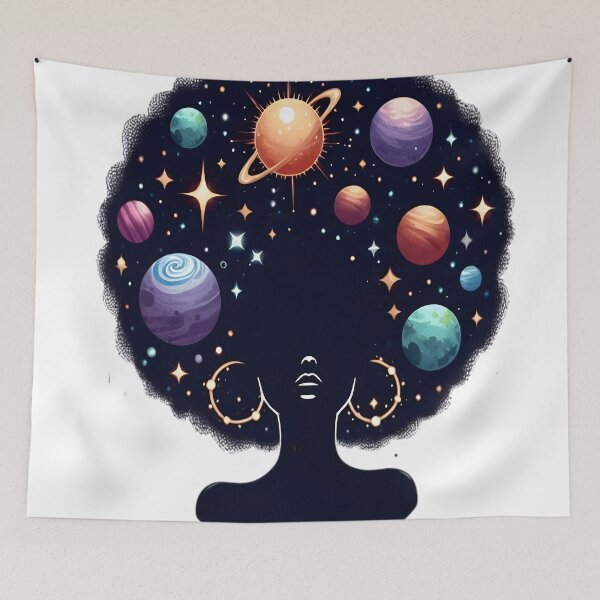 Item preview, Afrofuturism Afro Girl Sticker Design designed and sold by KitonicTees.