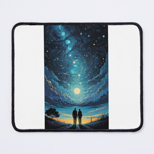 Item preview, Two People Standing Under the Stars and Moonlight in a Romantic Scene designed and sold by KTOShop.