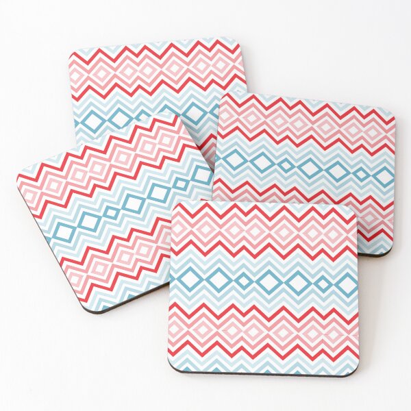 Item preview, blue and red zigzag pattern  designed and sold by mndesignworx.