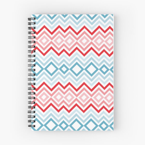 Item preview, blue and red zigzag pattern  designed and sold by mndesignworx.