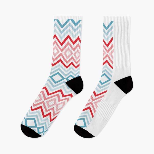Item preview, blue and red zigzag pattern  designed and sold by mndesignworx.