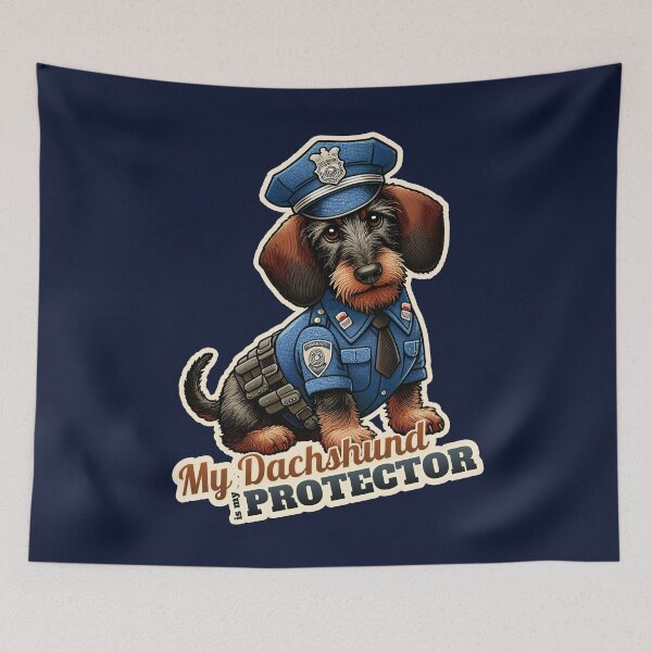 Item preview, Wire-haired Dachshund Police designed and sold by ThisDress.