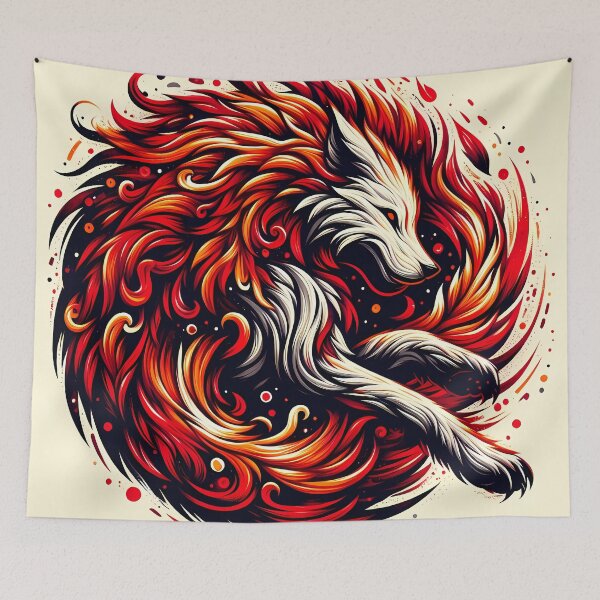 Item preview, Fire Lava Wolf, Ai Generated Art  designed and sold by ACC .