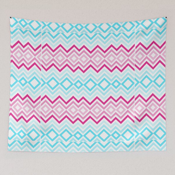 Item preview, Blue and Pink zigzag pattern  designed and sold by mndesignworx.