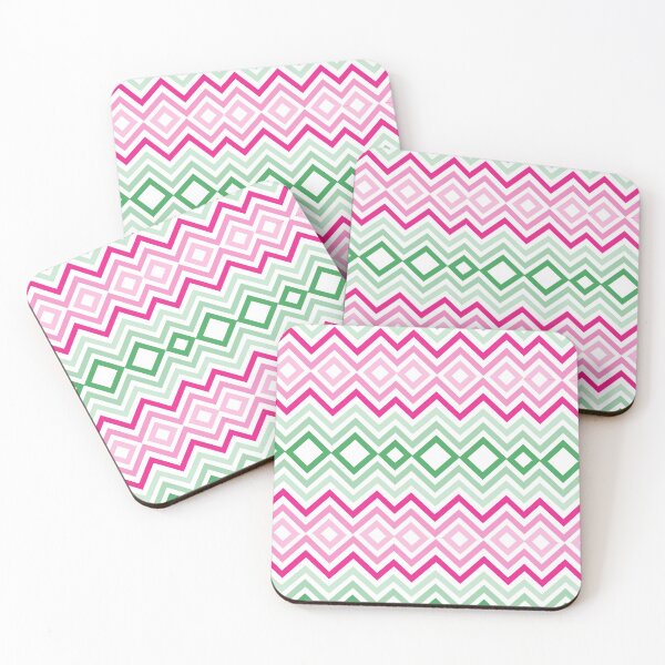 Item preview,  Green and Pink zigzag pattern  designed and sold by mndesignworx.
