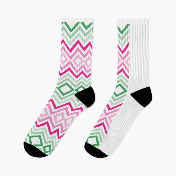 Item preview,  Green and Pink zigzag pattern  designed and sold by mndesignworx.