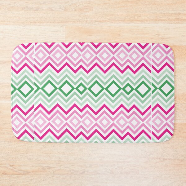Item preview,  Green and Pink zigzag pattern  designed and sold by mndesignworx.