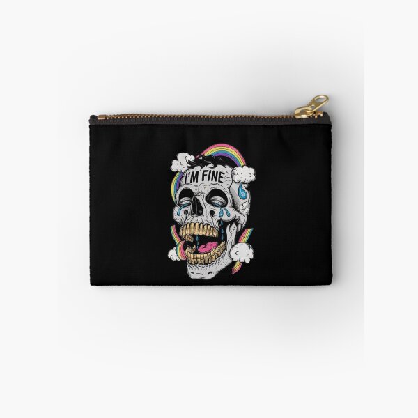 Item preview, I’m Fine,Funny Design , A striking and surreal vector design featuring a crying skull adorned with gold teeth designed and sold by love3617.