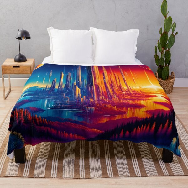 Item preview, Dual Suns Over Futuristic Cityscape designed and sold by LivingArtClips.