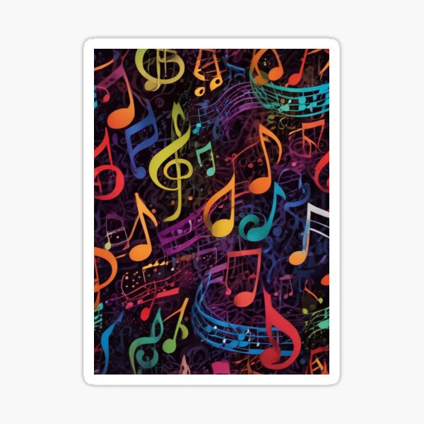 Item preview, Musical notes flowing pattern print design  designed and sold by Anshu3813.