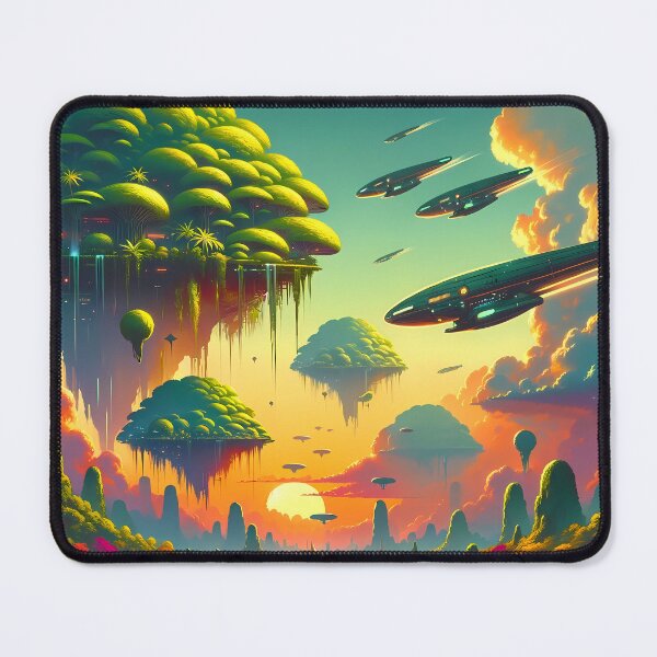 Item preview, Floating Islands and Futuristic Airships designed and sold by LivingArtClips.