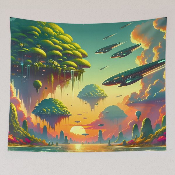 Item preview, Floating Islands and Futuristic Airships designed and sold by LivingArtClips.