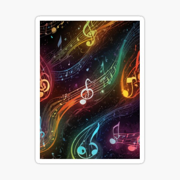 Item preview, Musical notes flowing pattern print design  designed and sold by Anshu3813.