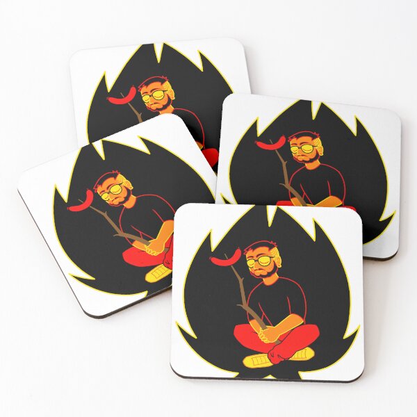 Item preview, Dude engulfed in flames holding a sausage on a stick designed and sold by selkaycik.