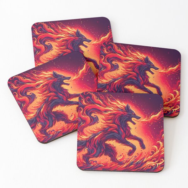 Item preview, Stylized Fire Lava Wolf, Ai Generated Art  designed and sold by ACC .