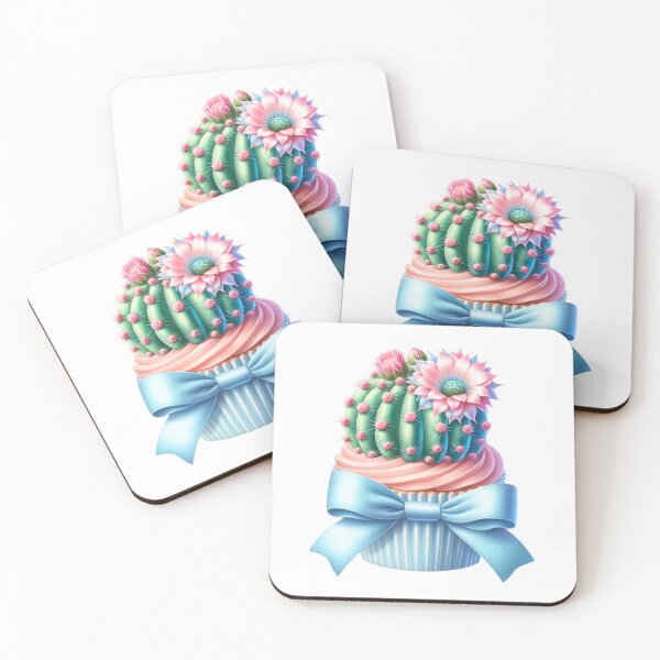 Item preview, Blue Bow Cactus Cupcake designed and sold by CuteseeWootsee.