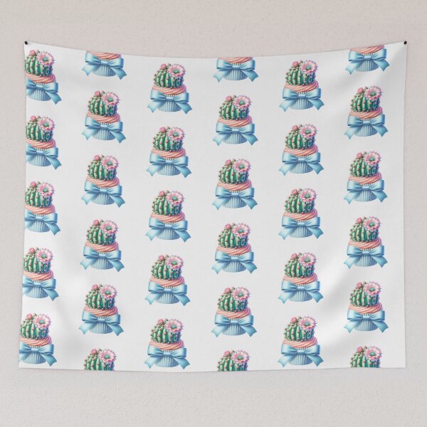 Item preview, Blue Bow Cactus Cupcake designed and sold by CuteseeWootsee.