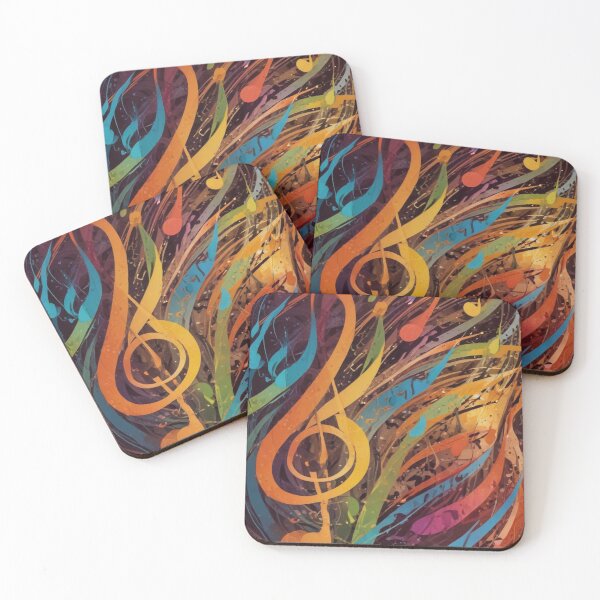 Item preview, Musical notes flowing pattern print design  designed and sold by Anshu3813.