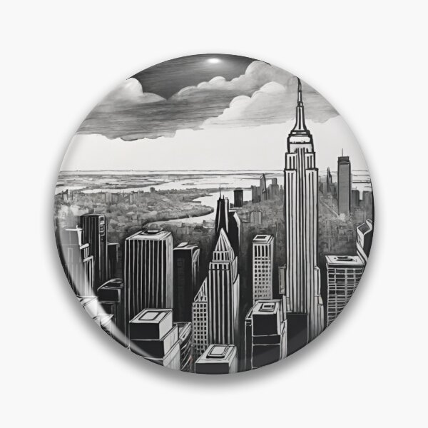 Item preview, Monochrome Metropolis: Captivating Black and White Cityscape designed and sold by KTOShop.