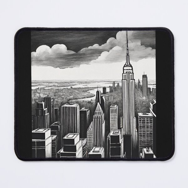 Item preview, Monochrome Metropolis: Captivating Black and White Cityscape designed and sold by KTOShop.