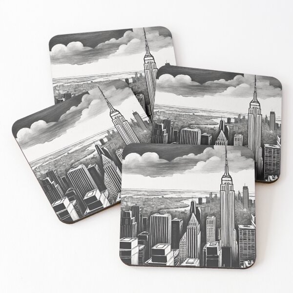 Aperçu de l'œuvre Métropole monochrome : paysage urbain captivant en noir et blanc créée et vendue par KTOShop.
