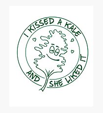 I Kissed A Kale And She Liked It - Funny Raw Food Photographic Print