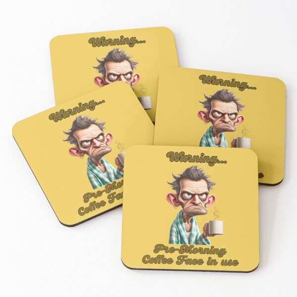 Item preview, Warning, Pre-Morning Coffee Face in use, humorous coffee lover's design designed and sold by Jim Stephens.