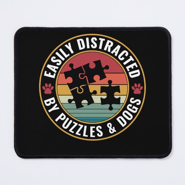 Item preview, Easily Distracted by Jigsaw Puzzles and Dogs designed and sold by BlueBerry-Pengu.
