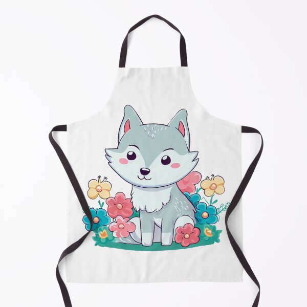 Item preview, Cute Colorful Wolf Dog Art With Flowers Simple Style Grey Little Baby designed and sold by Cr320.
