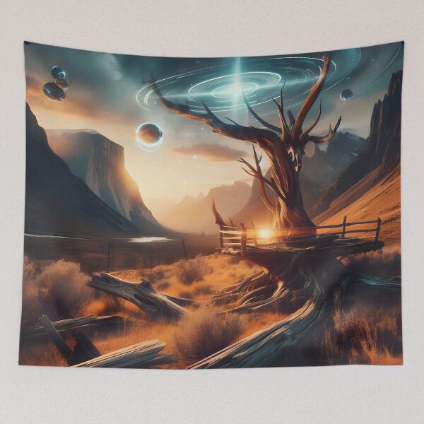 Item preview, Abstract Fusion Art: Western Charm Meets Futuristic Allure designed and sold by PandaTShirtShop.