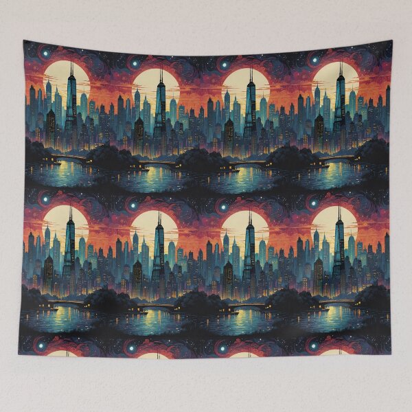 Item preview, Colorful Night Cityscape: Mesmerizing Urban Lights designed and sold by KTOShop.