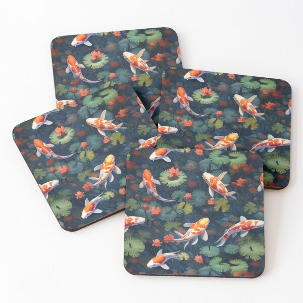Item preview,  Japanese carp in a pond with water lilies. Goldfish in a body of water. designed and sold by SculpterioShop.