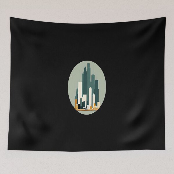 Item preview, Minimalist Cityscape: Simple Round Urban View designed and sold by KTOShop.