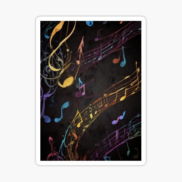 Item preview, Musical notes flowing pattern print design  designed and sold by Anshu3813.