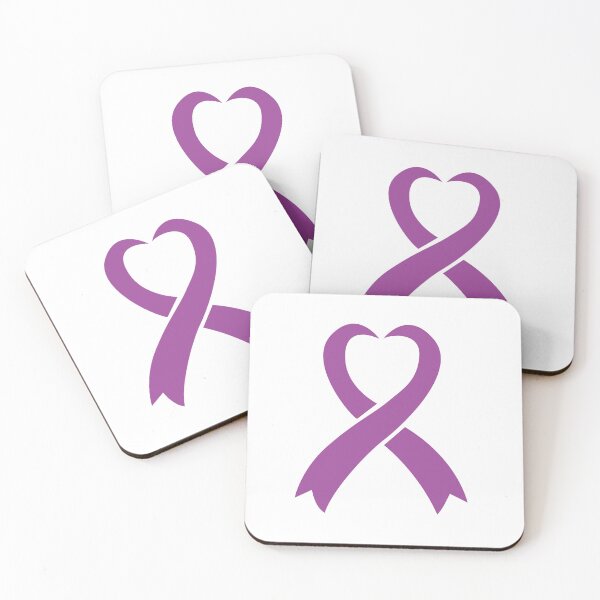 Item preview, rett syndrome purple ribbon with heart, Rett Awerness designed and sold by Kondi-Art.