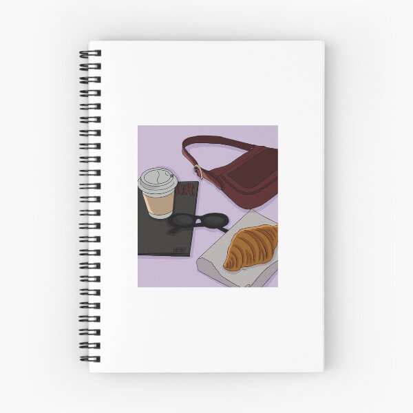 Item preview, Flat lay / sunglasses / coffee / handbag / croissant / magazine designed and sold by melodyoutlines.