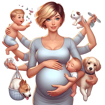 Artwork thumbnail, Multitasking Mom by AI-Only Creations