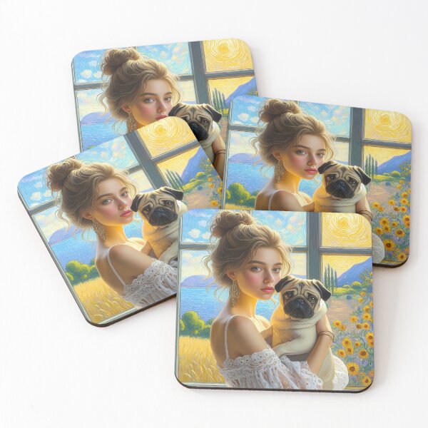 Item preview, The theme "girl with a dog" is popular in the visual arts designed and sold by aleksandr13.