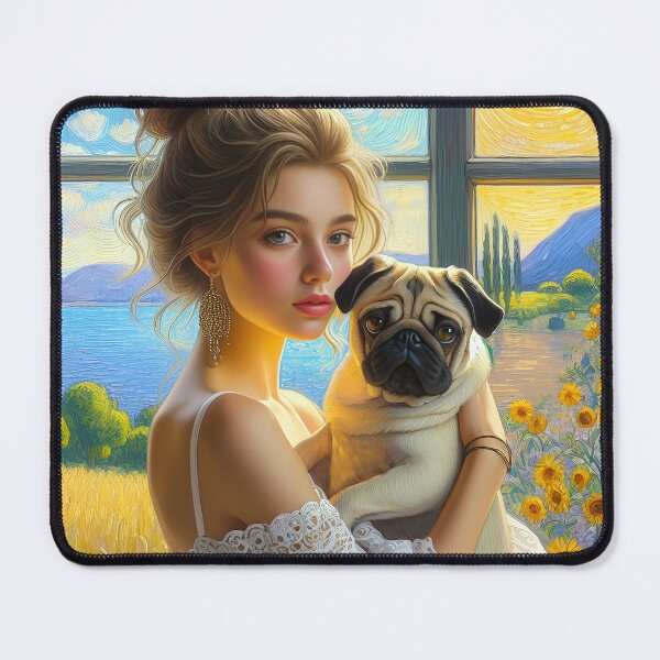 Item preview, The theme "girl with a dog" is popular in the visual arts designed and sold by aleksandr13.