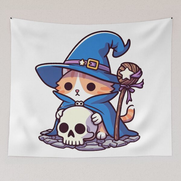 Item preview, Cat Necromancer: Enchanting Cat Wizard designed and sold by Shtex.