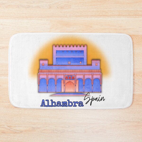 Item preview, Sunset Over Alhambra Granada Spain Blue City Building Sticker  designed and sold by julyperson.