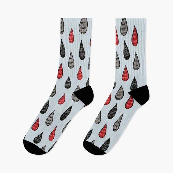 Item preview, Weird Rain Drops Ink Pattern In Red Black Grey designed and sold by Boriana Giormova.