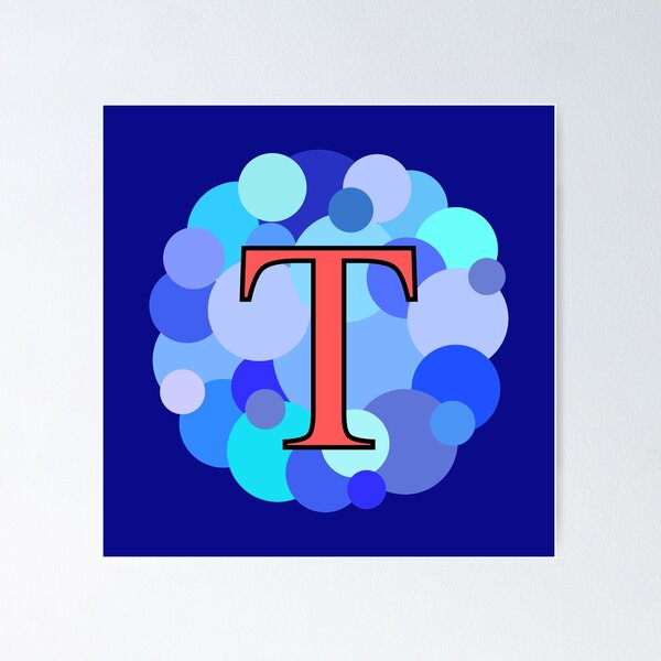 Item preview, Blue Bubbles Capital Letter T designed and sold by MGonline.