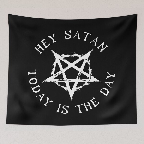 Item preview, hEy SaTaN, tOdAy Is ThE dAy (now in white omg) designed and sold by FishEyeWorks.