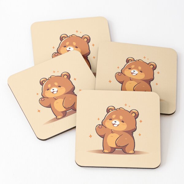 Item preview, Cute Kawaii Happy Grizzly Bear designed and sold by CozyKawaiiArt.