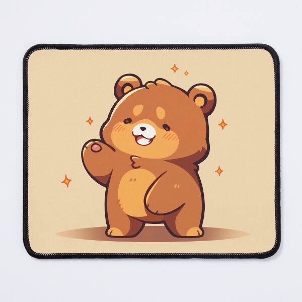 Item preview, Cute Kawaii Happy Grizzly Bear designed and sold by CozyKawaiiArt.