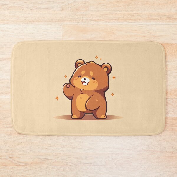 Item preview, Cute Kawaii Happy Grizzly Bear designed and sold by CozyKawaiiArt.