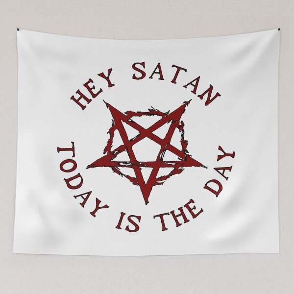 Item preview, hEy SaTaN, tOdAy Is ThE dAy (red style) designed and sold by FishEyeWorks.