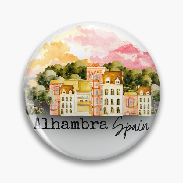 Item preview, Watercolor Sunset Over Alhambra Granada Spain City Building   designed and sold by julyperson.
